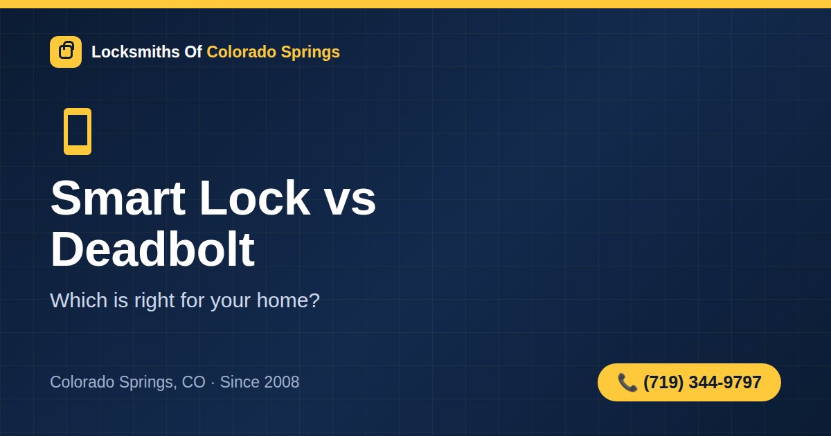 Smart Lock vs Deadbolt: Best Home Security Choice for Colorado Springs Homeowners
