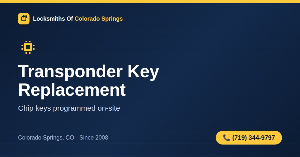 Lost Your Only Car Key? Transponder Key Replacement Guide for Colorado Drivers